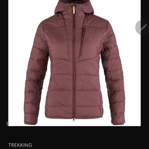 Fjallraven Padded Hoodie (down jacket) Small size Burgundy (Port)